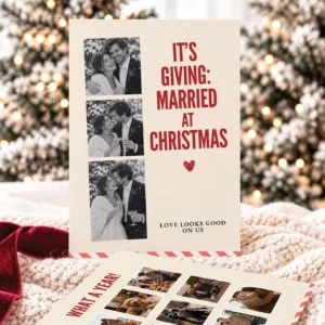 First Married Christmas Holiday Photo Card Editable Wedding First Holiday